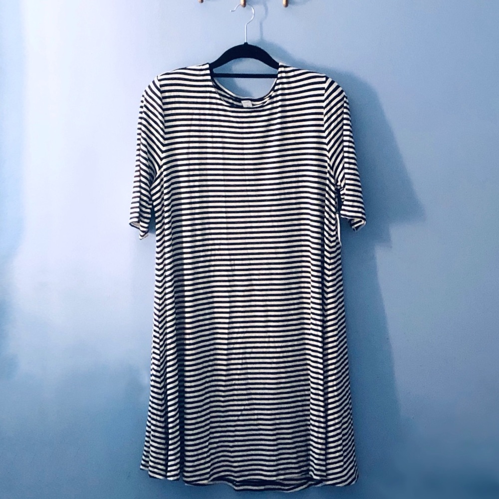 Black and white striped flowy dress